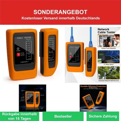 Netzwerkkabel-Tester RJ11 RJ45 mit PoE – Kabeltester für LAN CAT6/7/8 - Bild 1 von 4