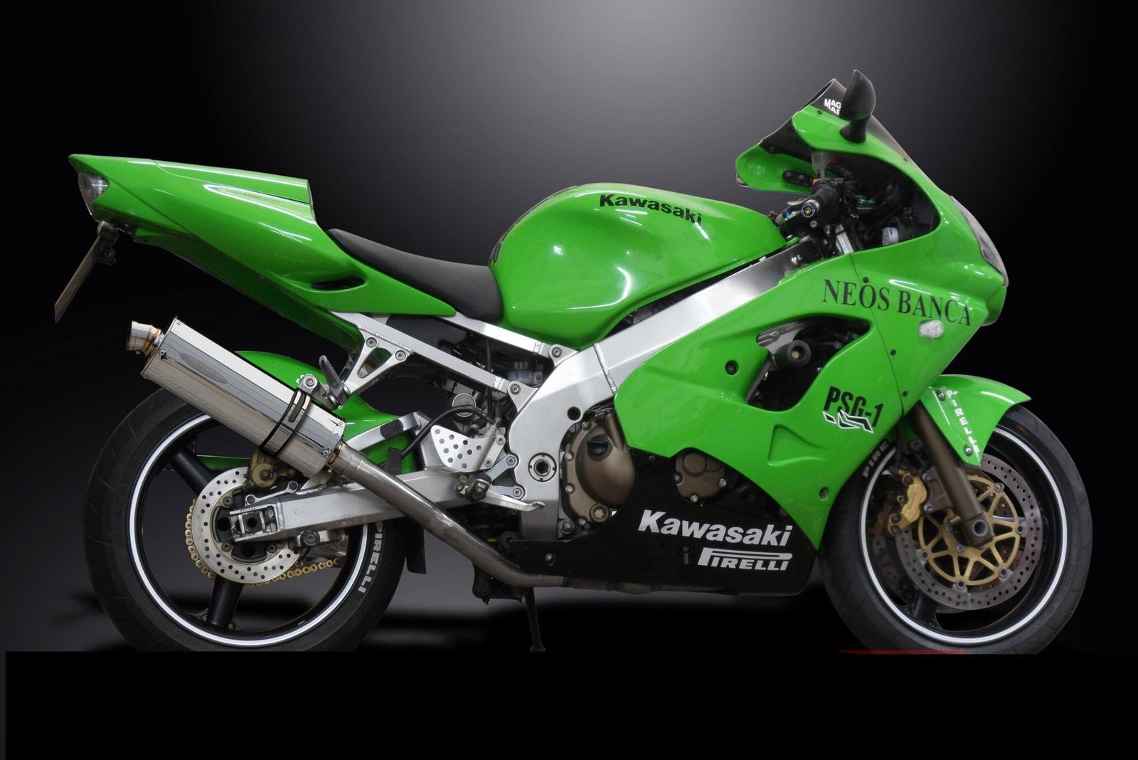 Silencieux d'échappement Kawasaki ZX9R 2002 2003 2004 ovale inox 350mm