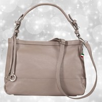 Florence Damen Schultertasche Hobo Bag Leder Tasche Grau OTF176K5