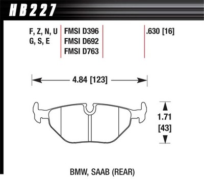 Hawk Performance HB227E.630 Blaue 9012 Scheibenbremsbeläge