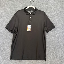 Robert Graham Polo Shirt Mens Medium Black Canto Classic Fit Performance NEW