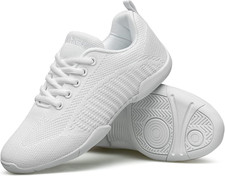 Girls White Cheerleading Shoes Breathable Youth Cheer Competition Sneakers Athle