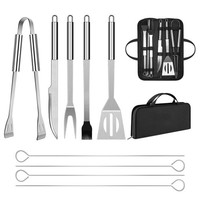 Grillbesteck Set 9-Teilig Edelstahl Tragetasche BBQ GrillzubehöR Garten Camping