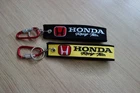 2 Honda Keychain Black Yellow Embroidered Fabric Strap Tag Bike Racing Car new