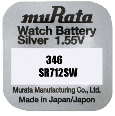 4 x Murata 346 SR712SW eh. Sony Knopfzelle Uhren Batterie Knopfzelle 1,55V