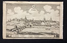 Merian Kupferstichkarte von Salfeldt/ Saalfeld in Thüringen um 1650 22x35cm