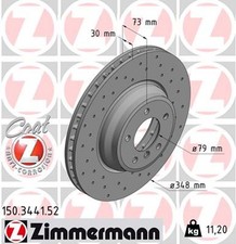 2x ZIMMERMANN Bremsscheibe SPORT Z 150.3441.52 f�r BMW E90 E91 E92 E93 X1 E84