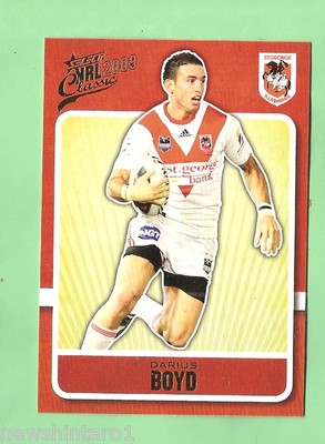2009  ST GEORGE ILLAWARRA  DRAGONS  NRL   RUGBY LEAGUE CARD #137  DARIUS BOYD