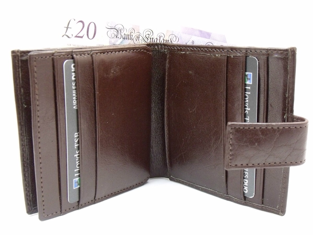 Portafoglio Sottile Da Uomo In Pelle Color Cuoio Brunita