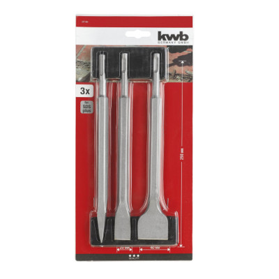 Kwb Kit Set 3 Tempered Steel Chisels SDS Plus Attachment Tip by Einhell