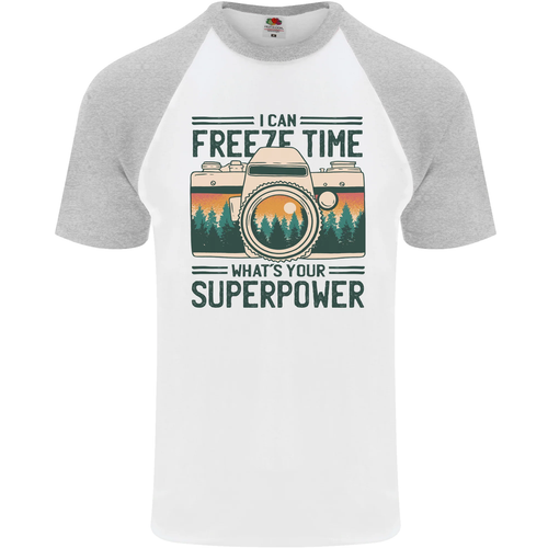 T-Shirt De Baseball S/S Pour Hommes Photographe Photographie Freeze Time - Picture 31 of 50