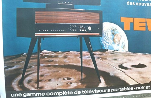 Cartel Horizontal TV Set Tevea Lune Apollo 1969 Lem Lm Idem Molde De 111 - Picture 2 of 5
