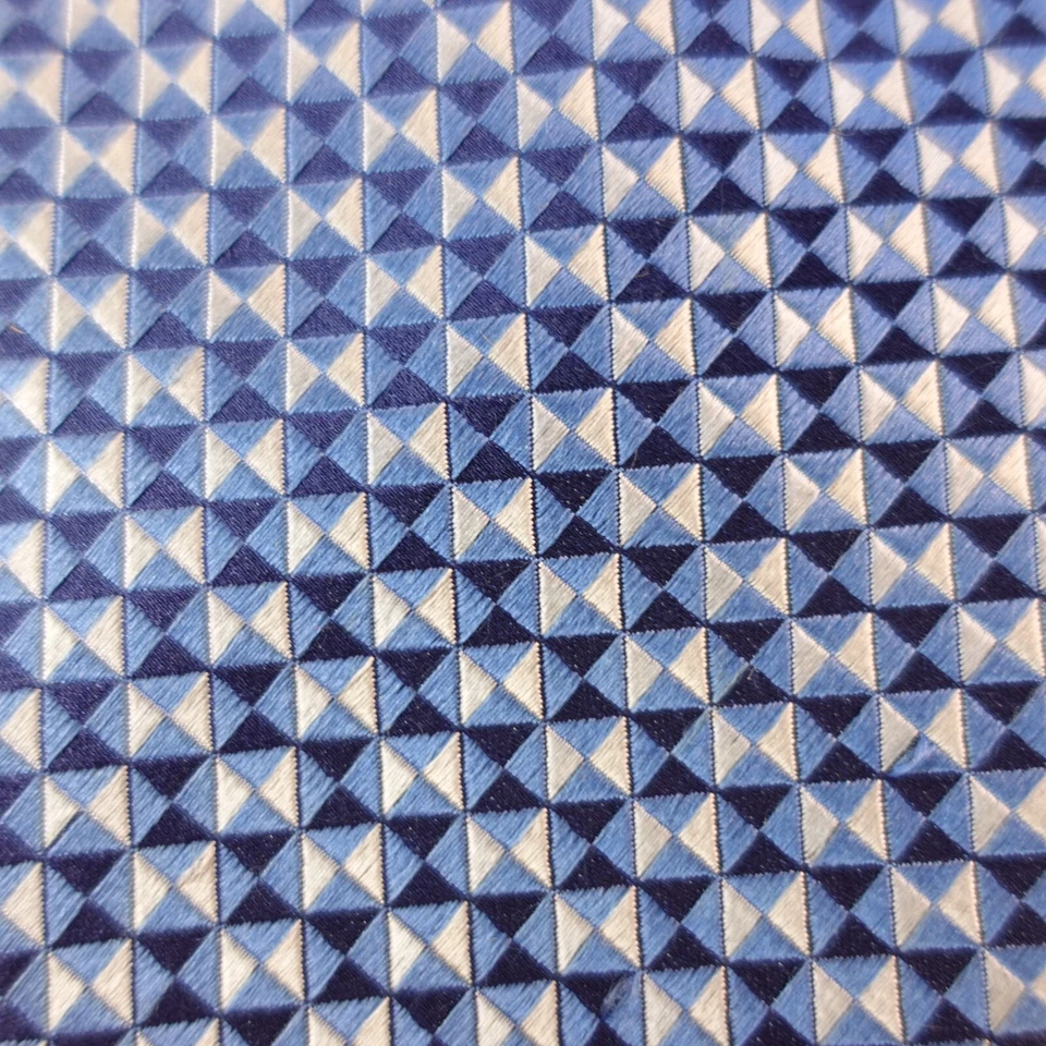 CHARLES JOURDAN París Azul Repetición Triángulo Cuello Corbata Hombres Seda Lujo Traje Arte Foto 2 de 4