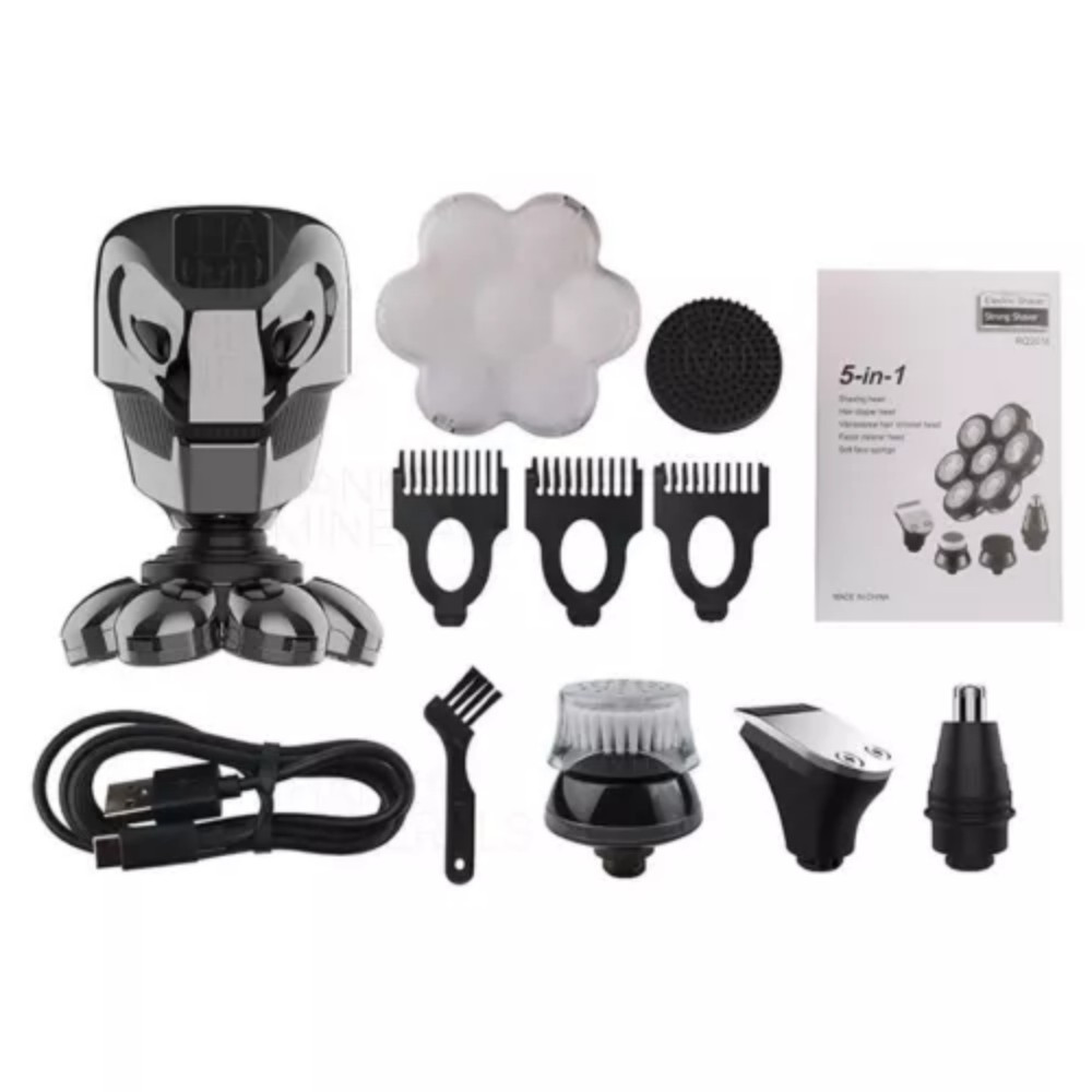 7D 5-in-1 Shaver Cordless Hair Trimmer Bald Head Razor Electric For Men Wet Dry