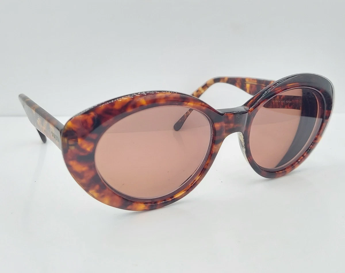 Vintage DKNY Seventh Ave K0131 Tortoise Oval Cat-Eyed Sunglasses