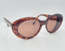 Vintage DKNY Seventh Ave K0131 Tortoise Oval Cat-Eyed Sunglasses FRAMES ONLY