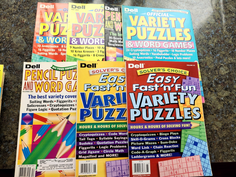 Lot of 24 penny press dell games variety puzzle books 1998 2001 ebay