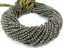 Piryt Rondelle 3-4mm koraliki 12" cali sznurek