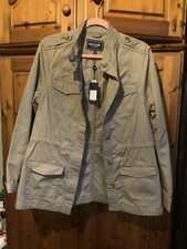 Maine New England By Debenhams Khaki Green 4 Pocket Cotton Jacket New Size 14