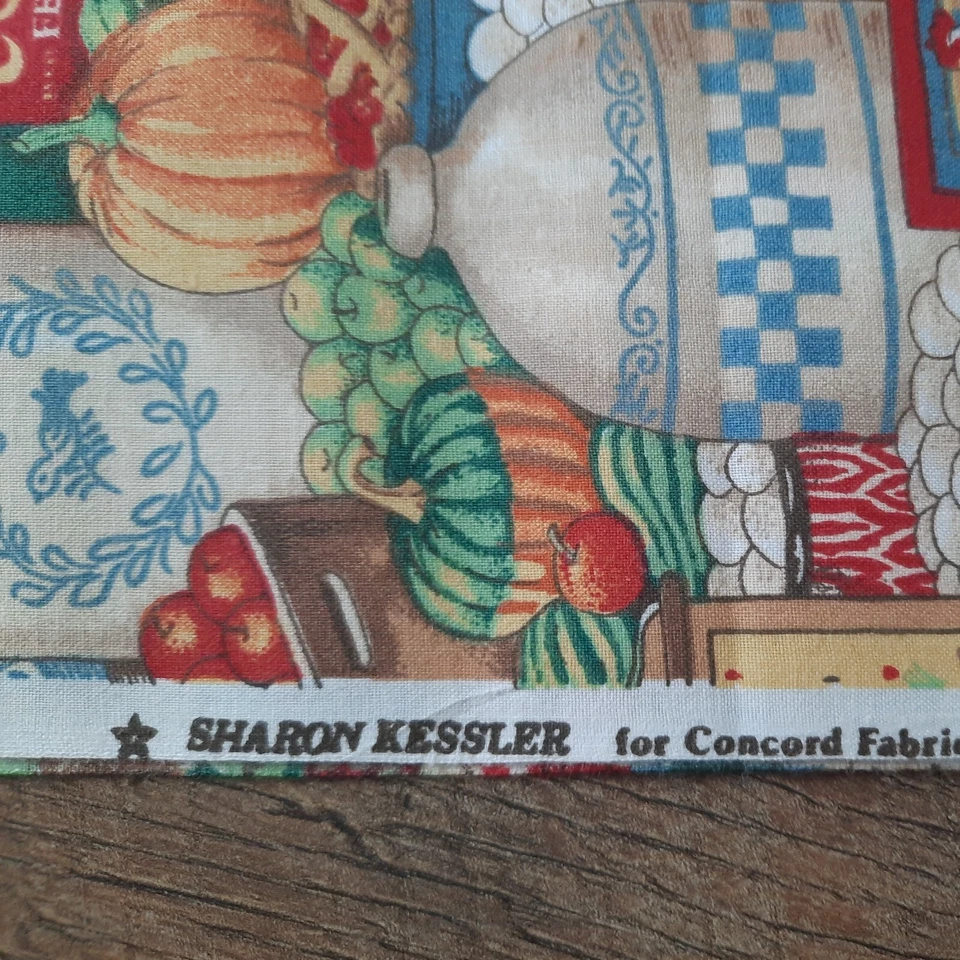 RARE VTG Quilting Fabric 44" X 51" Sharon Kessler Concord Pantry Food Cotton - Image 4 of 4