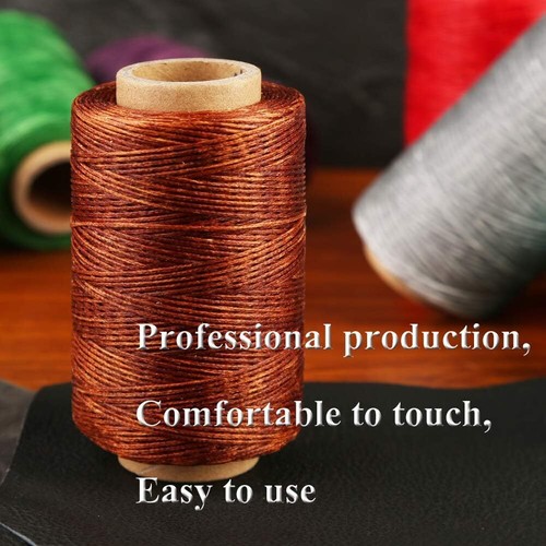 Waxed Thread 284 Yards, Leather Sewing Waxed Thread Cord 150D for Leather Shoes - Picture 16 of 29