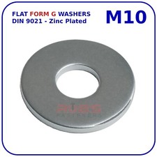 M10 Form G Washers Flat Large Wide Thick DIN 9021 Metric Zinc Plated