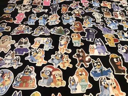 LOT OF 10 BLUEY & FRIENDS bingo TV show theme characters Stickers Decals puppy