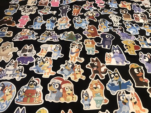 LOT OF 10 BLUEY & FRIENDS bingo TV show theme characters Stickers Decals puppy - Picture 1 of 2