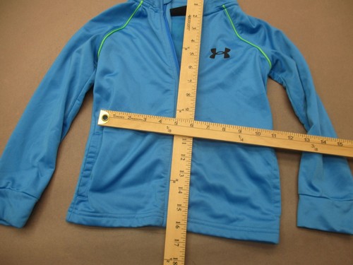 Under Armour Size 5 Boys Blue Full Zip High Neck Pocket Athletic Jacket 148 - Picture 2 of 6