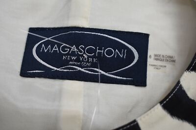 Magaschoni Women Button-Front Long Sleeve Off White Textured