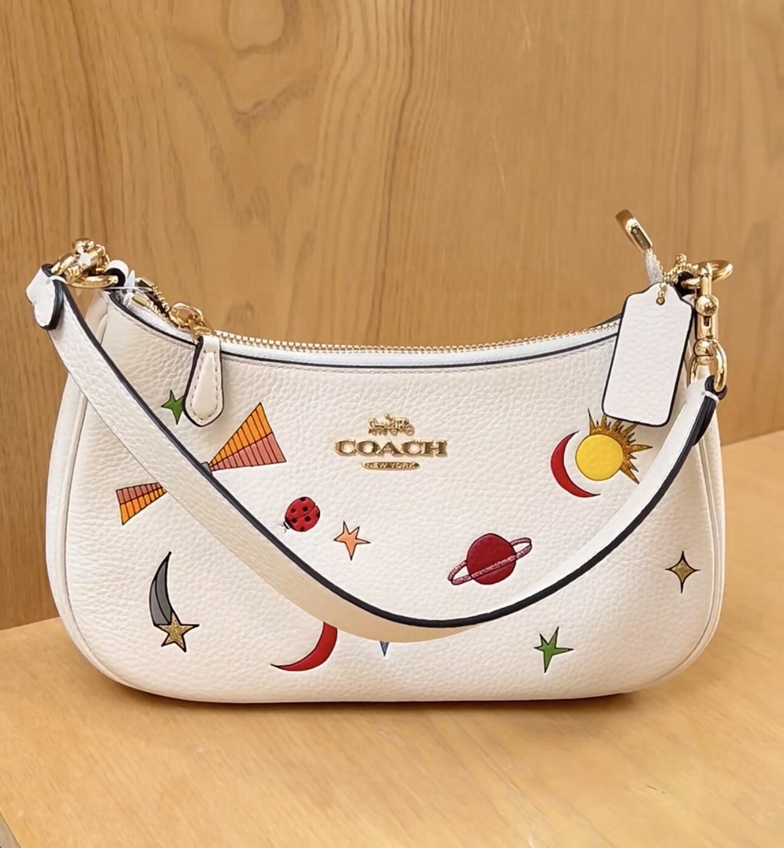 NWT Coach X Observed By Us Teri Shoulder Bag In Leather With Print