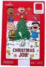Snoopy Peanuts Christmas Cards Box 24 Dayspring Designer Envelopes Christmas Joy