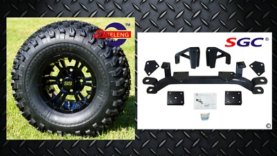 EZGO Medalist/TXT/PDS GAS GOLF CART 4'' LIFT KIT + 10'' WHEELS and 22'' AT TIRES 