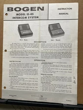 Bogen Owner Operation Manual ~ IE-4S Intercom System RIE-1 ~ Schematic Service