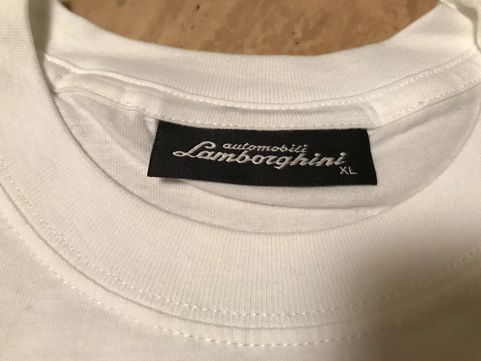 CAMISETA AUTOMOBILI LAMBORGHINI HOMBRE BLANCO BORDADO EMBLEMA OEM TALLA XL Foto 4 de 4