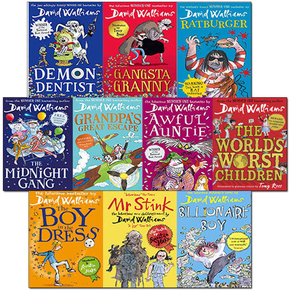 David Walliams 10 Books Collection Set Grandpa Great Escape, Awful