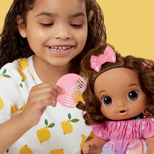 Fruity Sips Doll, Lemon, Toys for 3 Year Old Girls, 12-Inch Baby Doll Set, Drink - Picture 8 of 12