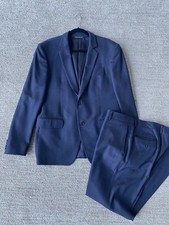 John Varvatos USA Mens 2 PC Suit 52 Reg Large 36x29 Navy Wool Jacket  Pants