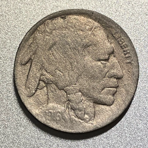 1916-D Buffalo Nickel. Full Horn Details. Full Date. Holo-restored Coin. (A)
