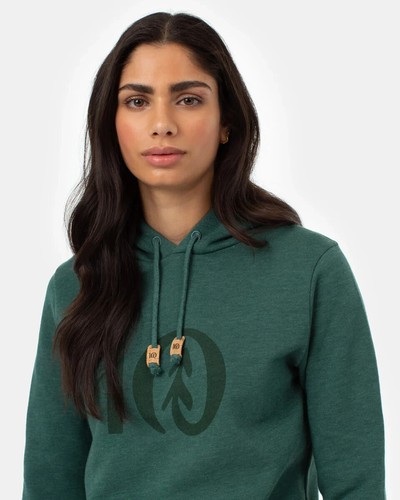 Tentree Ten Hoodie Hunter Green women S Graphic TreeFleece Recycled Poly Organic - Picture 2 of 11
