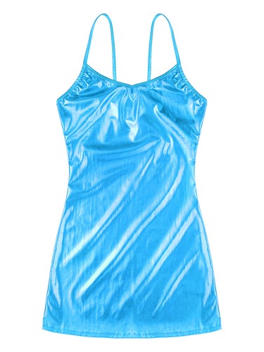 Mujer Metálico Sin mangas Bodycon Vestido Espagueti Correa Club Fiesta Mini Vestidos - Imagen 70 de 113