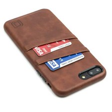 Per iPhone 7 / 8 Plus; Custodia sottile 2 carte; Custodia a portafoglio Dockem Exec marrone, 