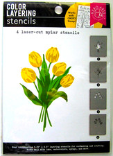 Tulip Bouquet Color Layering Flower Stencil b...