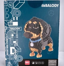 BALODY Black and Tan Dachshund Dog 3D Puzzle 2100 pcs Mini Blocks