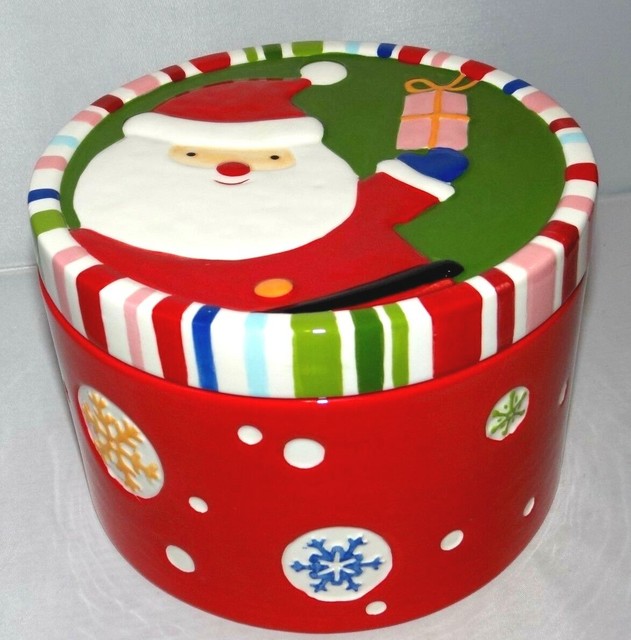 TARGET HOME Santa Snowflakes Christmas Treat Jar Candy Cookie Snacks