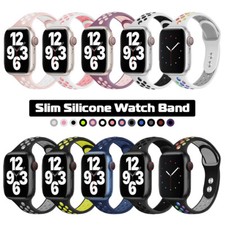 Women Slim Silicone Sport Band for Apple Watch 11 10 9 8 7 6 SE 44/41/45/42/46mm