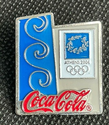 Athens 2004 Olympic Games Coca Cola Original Pin Badge Free