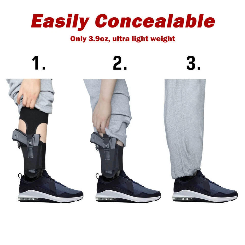 Ankle Gun Holster Pistol Tactical Leg Concealed Carry Handgun fr Glock Ruger S&W - Image 3 of 4