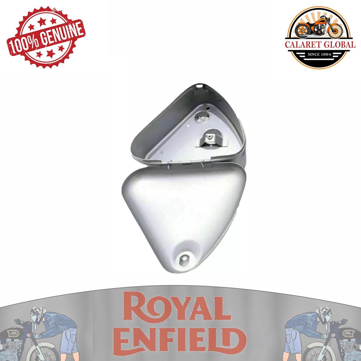 Royal Enfield tool box electrical with sticker- dark silver for