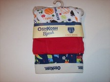 Oshkosh B'gosh Boys Underwear 3pk Briefs Size 4 Dinosaur Sports New
